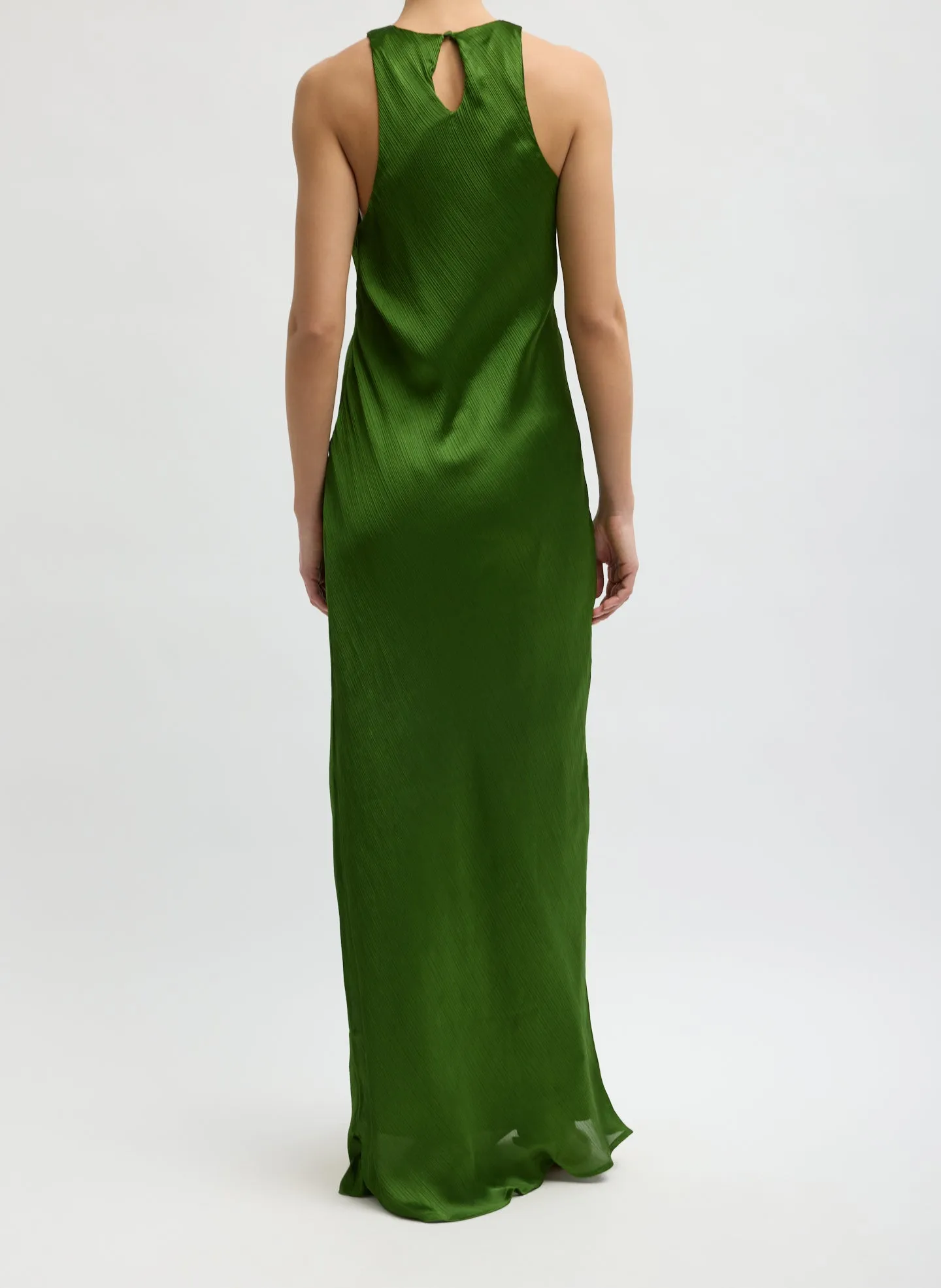 Matte Satin Plisse Maxi Bias Dress sold by Tibi product image thumbnail 3
