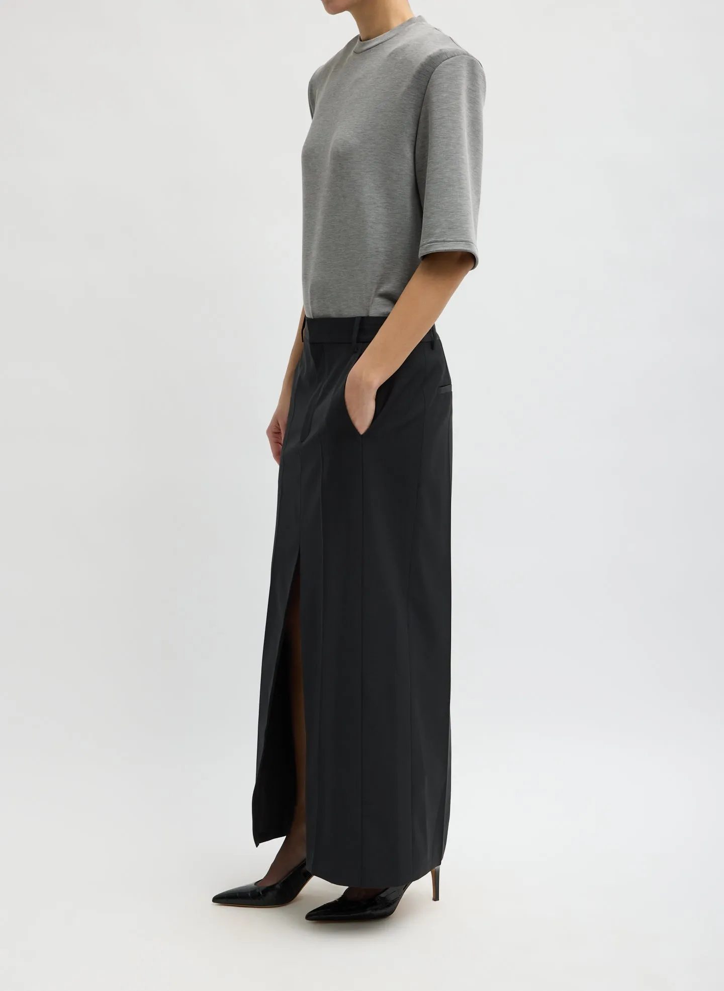 Recycled Tropical Wool Double Slit Maxi Skirt sold by Tibi product image thumbnail 2