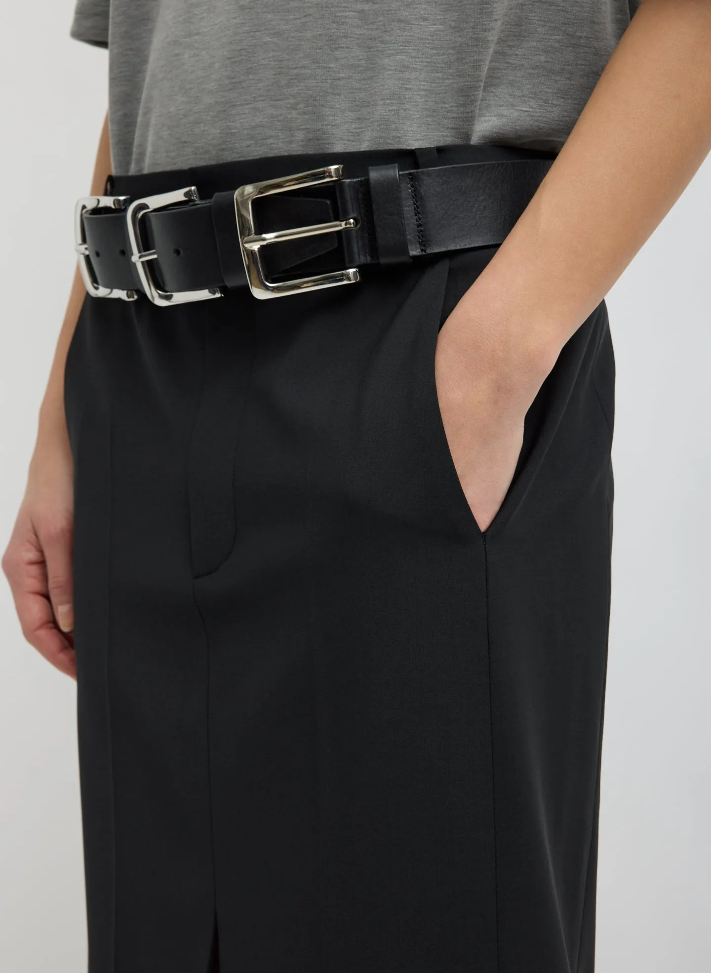 Recycled Tropical Wool Double Slit Maxi Skirt sold by Tibi product image thumbnail 4