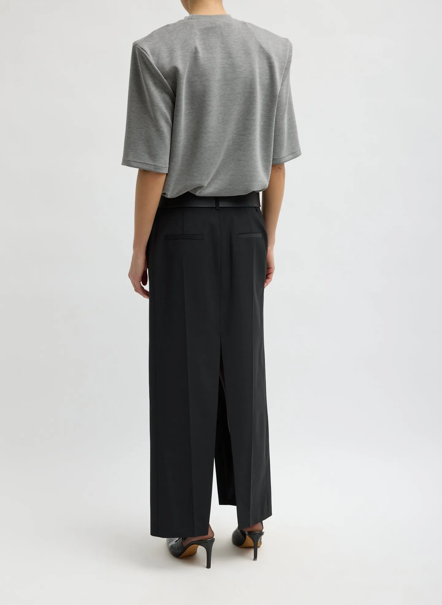 Recycled Tropical Wool Double Slit Maxi Skirt sold by Tibi product image thumbnail 3