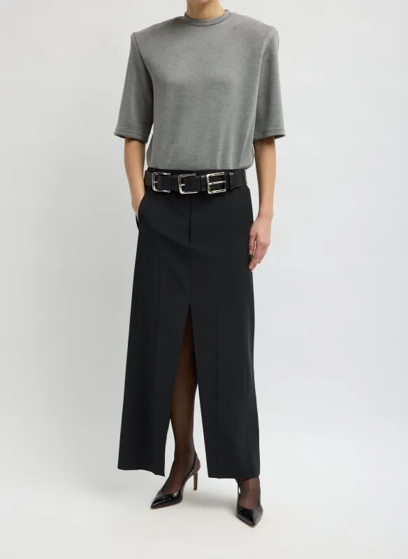 Recycled Tropical Wool Double Slit Maxi Skirt made by Tibi