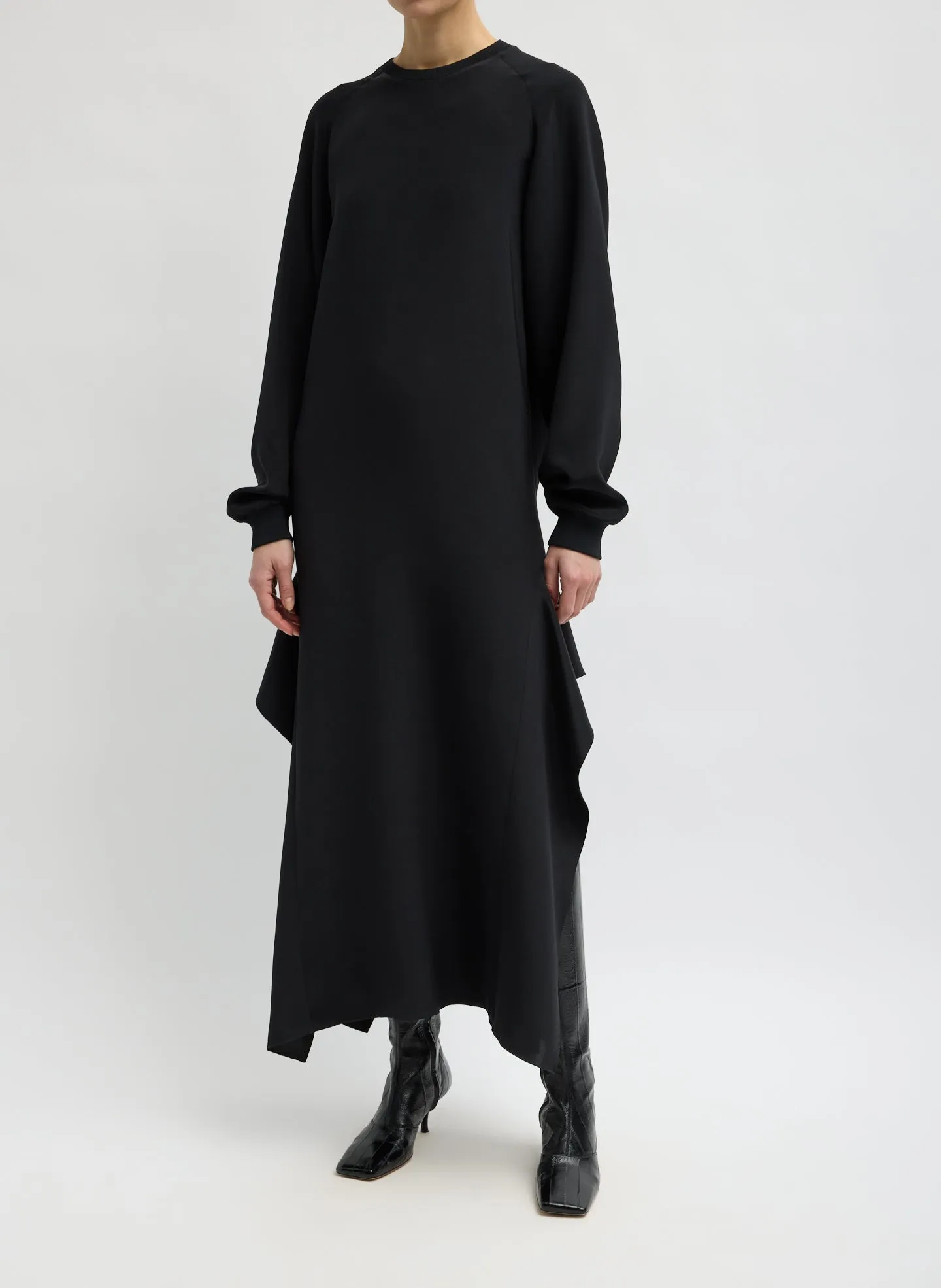 4-Ply Silk Long Sleeve Dress with Ruffle Detail sold by Tibi