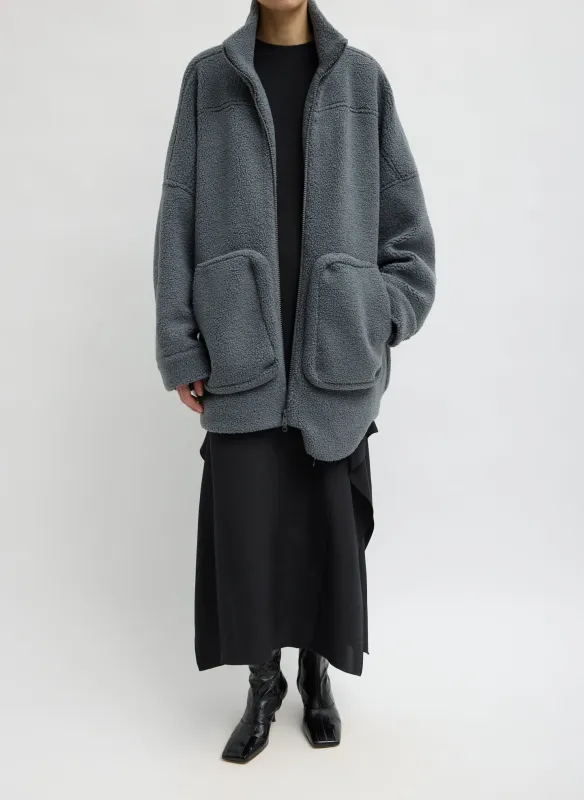 Cozy Fleece Cubic Zip Up Bomber made by Tibi