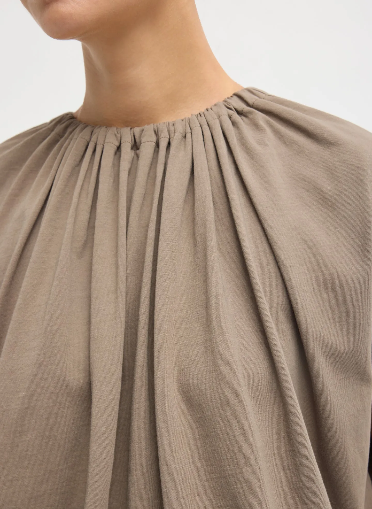 Shirred Neck Circular T-Shirt sold by Tibi product image thumbnail 5