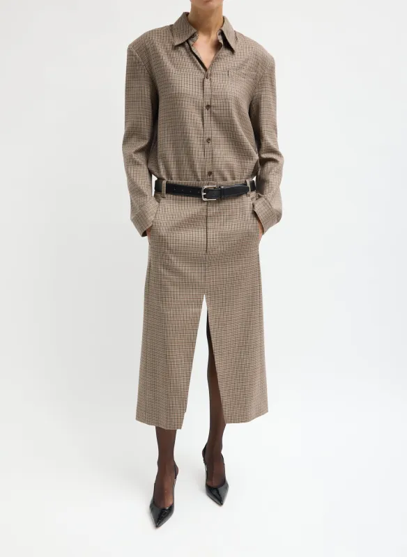Thomas Menswear Check Midi Trouser Skirt made by Tibi