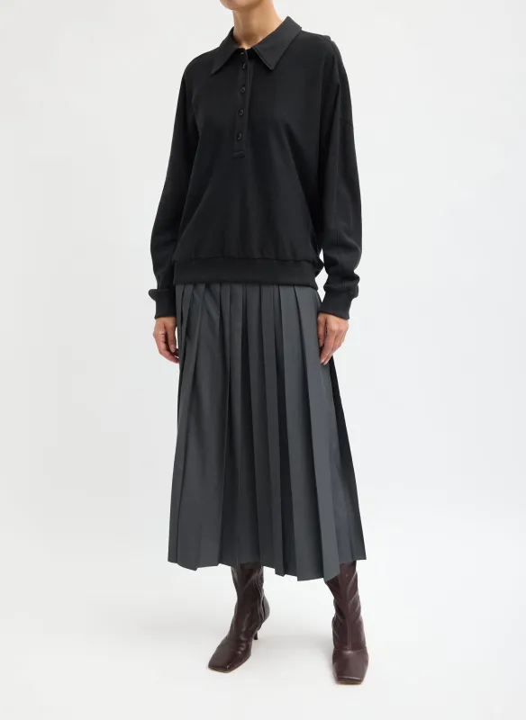 Nylon Pleated Pull On Skirt made by Tibi