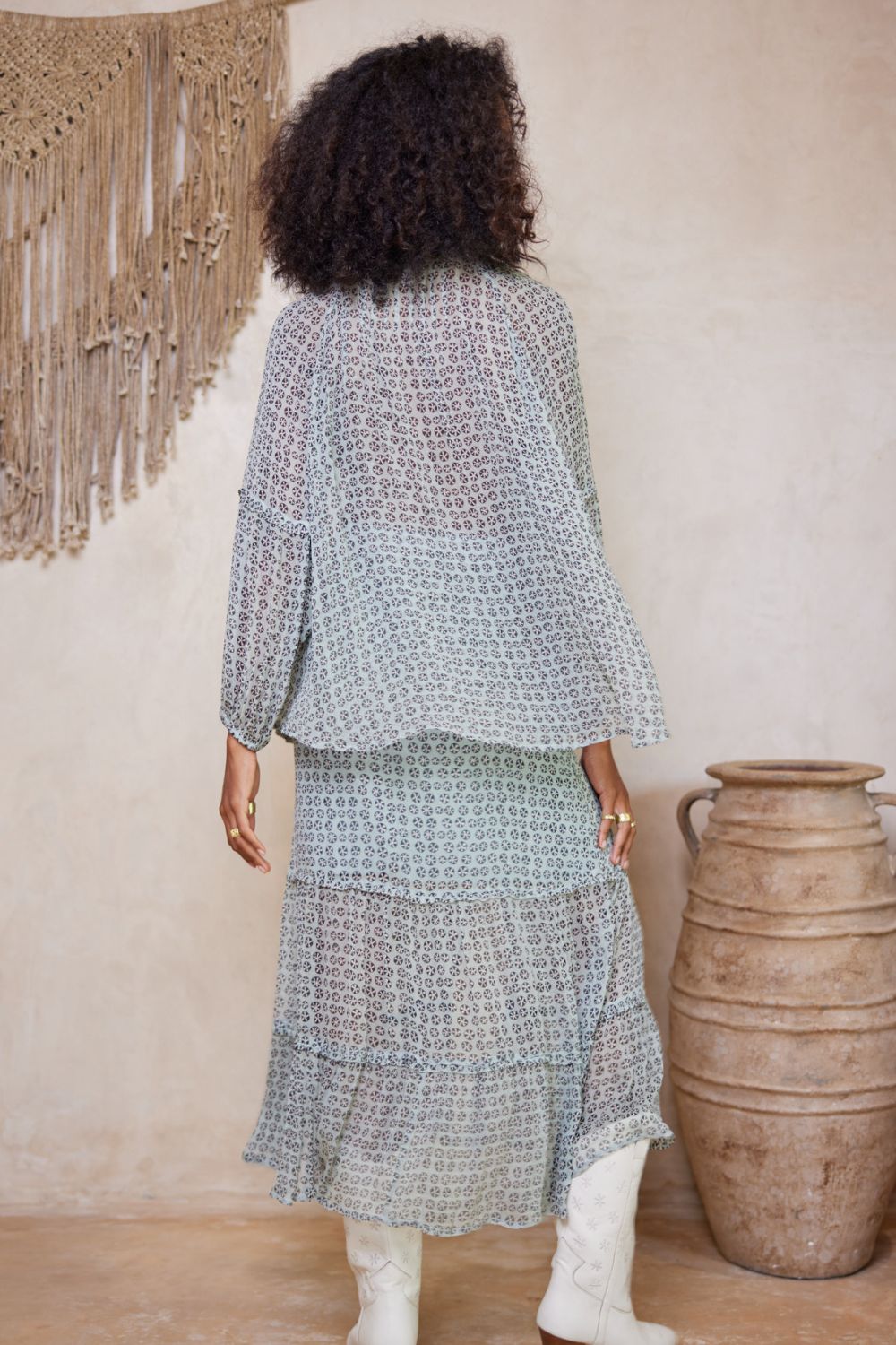 Antonia Rosette Maxi Skirt - Mint Charcoal sold by Tigerlily product image thumbnail 5