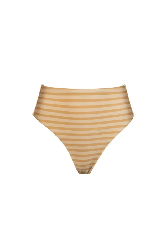 Verena Ava Corset Bikini Bottom - Taupe Stripe sold by Tigerlily