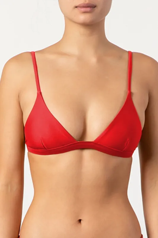 Tigerlily Jenna Tri Bikini Top - Haute Red sold by Tigerlily