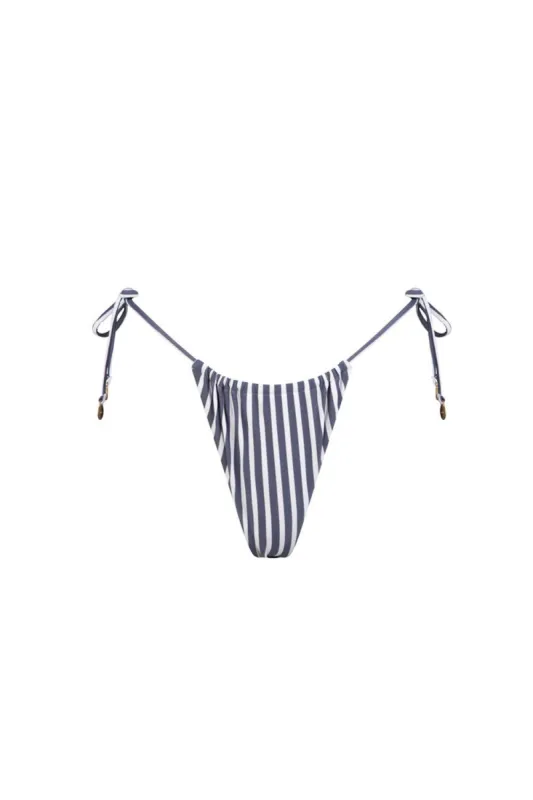 Devina High Argentina Bikini Bottom - Navy Stripe sold by Tigerlily