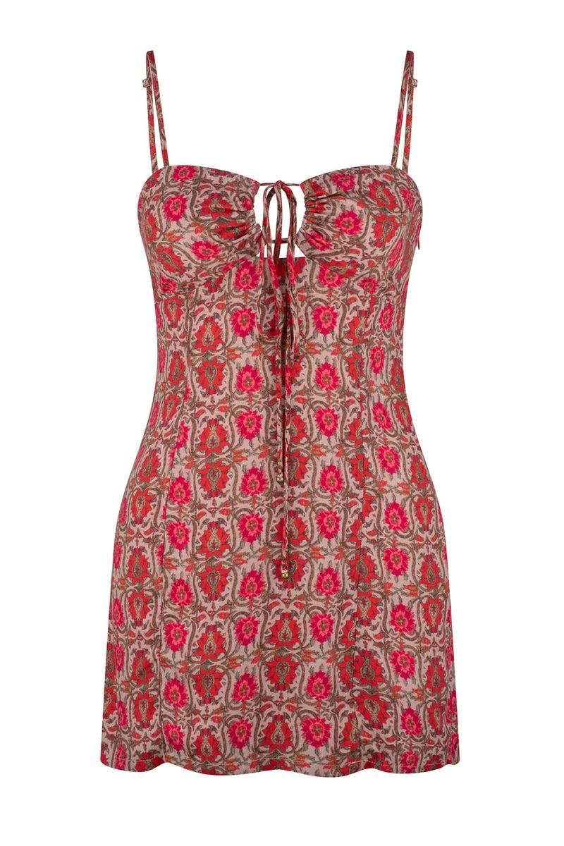 Eliza Olive Mini Dress - Beige Ornate sold by Tigerlily product image thumbnail 4