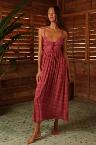 Eliza Teja Maxi Dress - Pink Ornate sold by Tigerlily