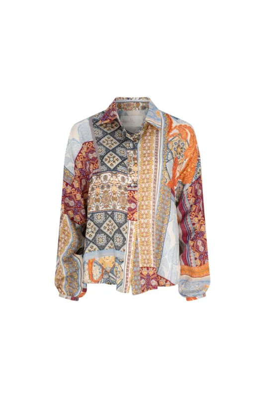 Nosara Sloane Slouch Shirt - Nosara Patchwork sold by Tigerlily