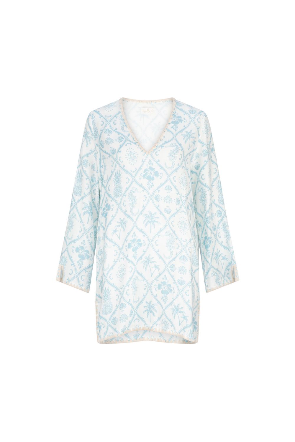 Ephie Natasha Mini Kaftan - Acqua sold by Tigerlily