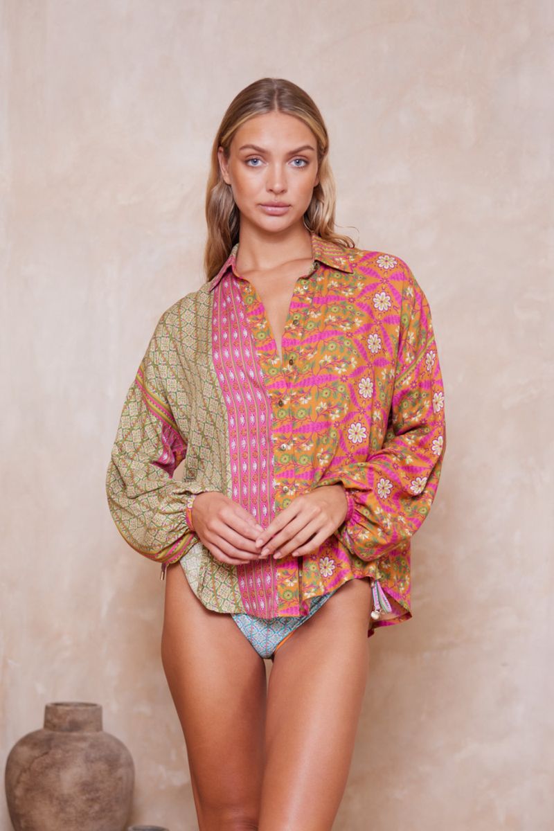 Alora Sloane Slouch Shirt - Alora Pink Stripe sold by Tigerlily product image thumbnail 5