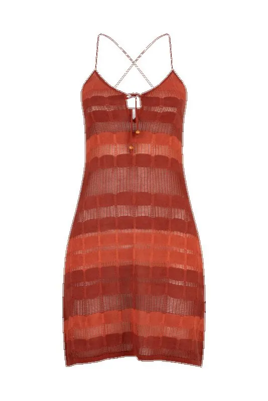 Elisenda Ashanti Mini Dress - Terracotta sold by Tigerlily
