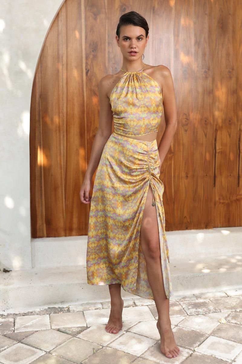 Yasmin Saffron High Neck Top - Kaleidoscope Gold sold by Tigerlily product image thumbnail 4