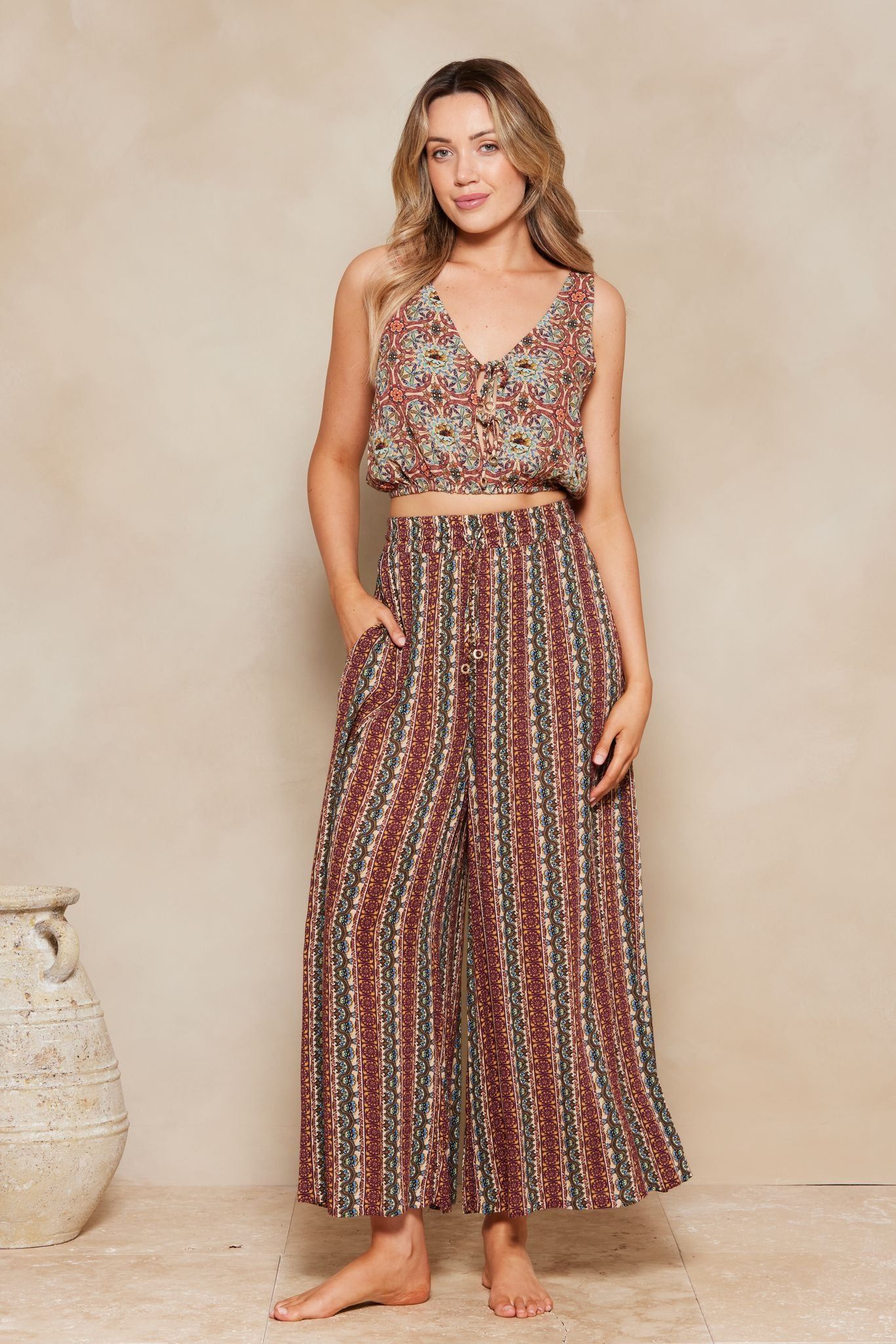 Monarch Zara Reversible Crop - Coral Tile X Geo sold by Tigerlily product image thumbnail 5