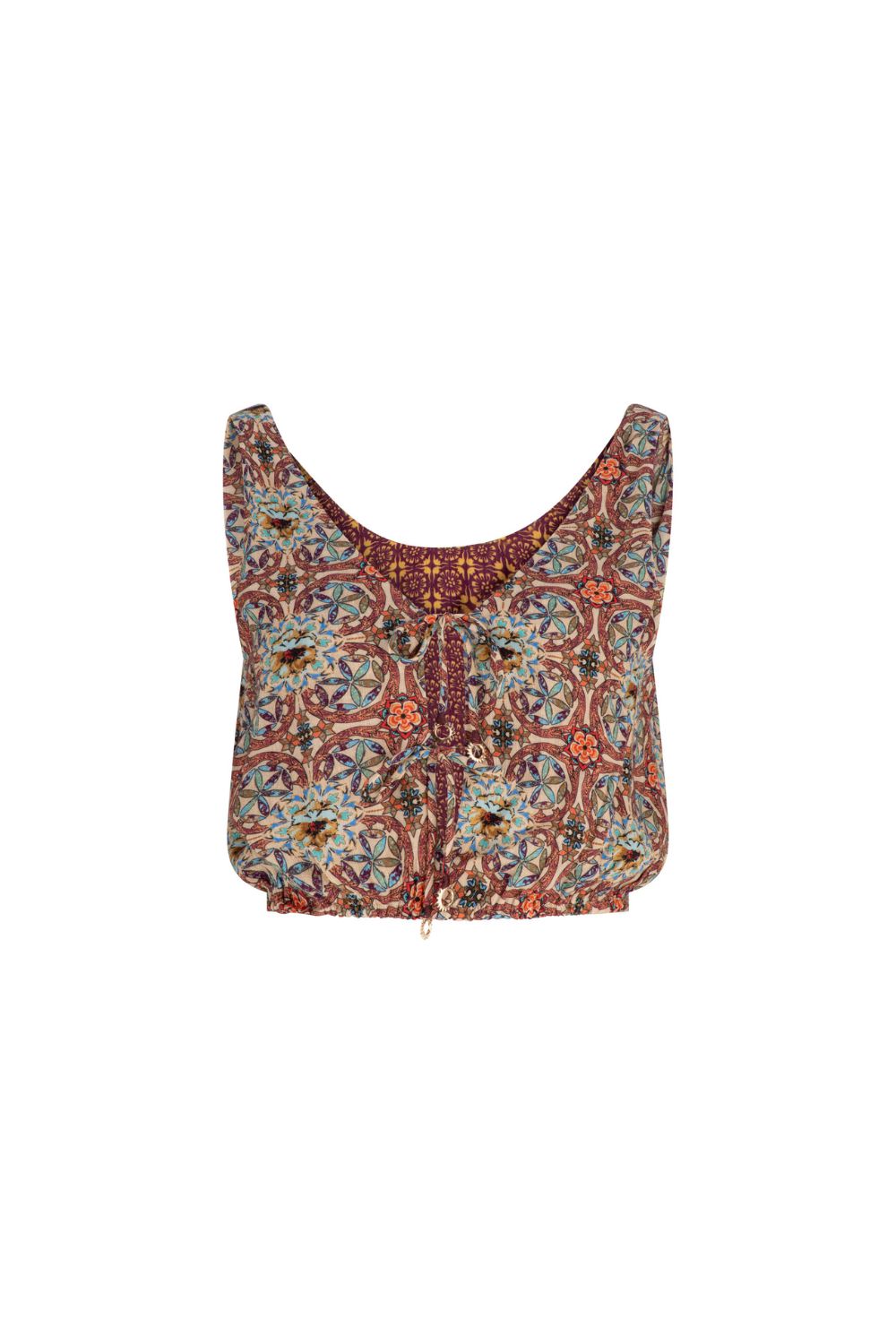 Monarch Zara Reversible Crop - Coral Tile X Geo sold by Tigerlily