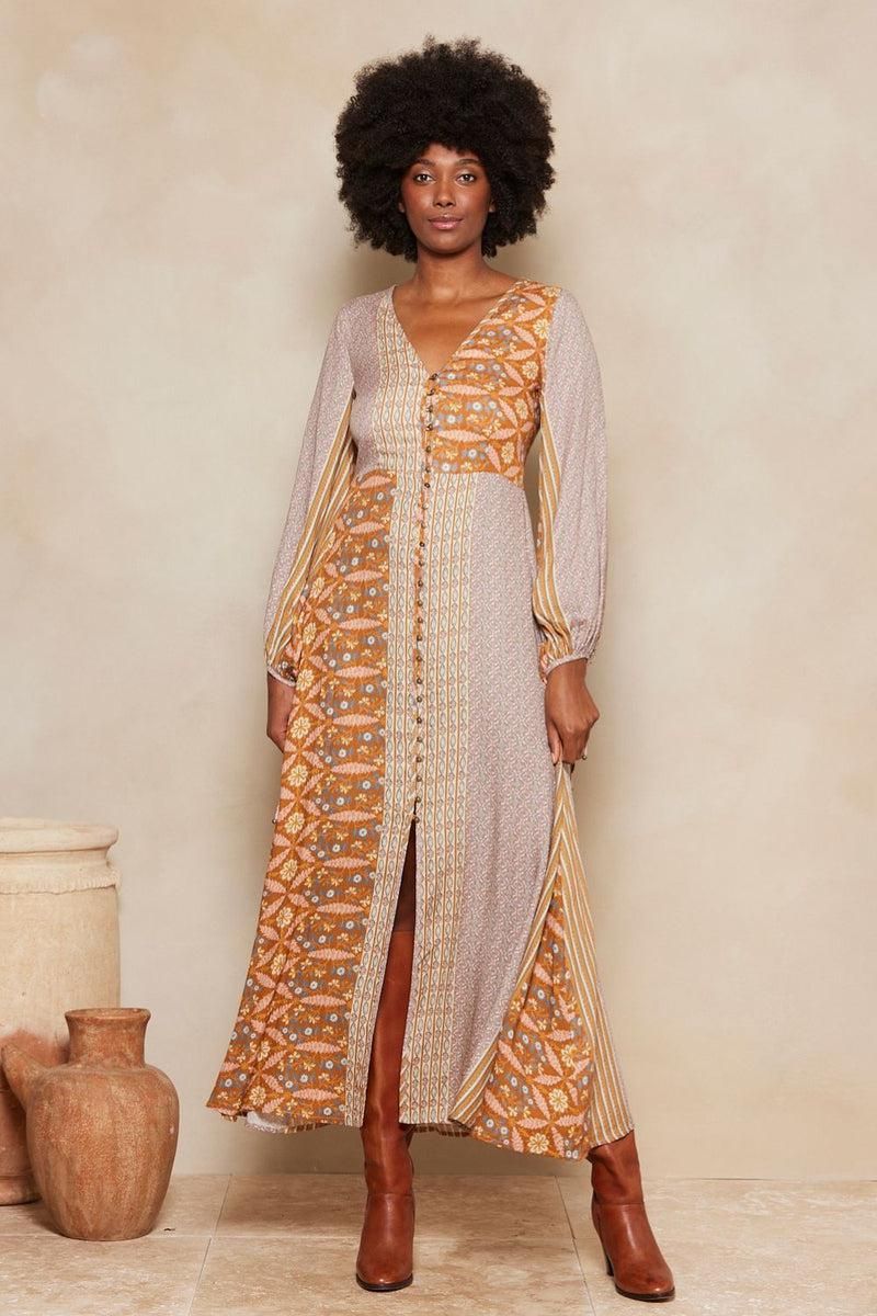 Alora Iola Maxi Dress - Alora Tan Stripe sold by Tigerlily product image thumbnail 2