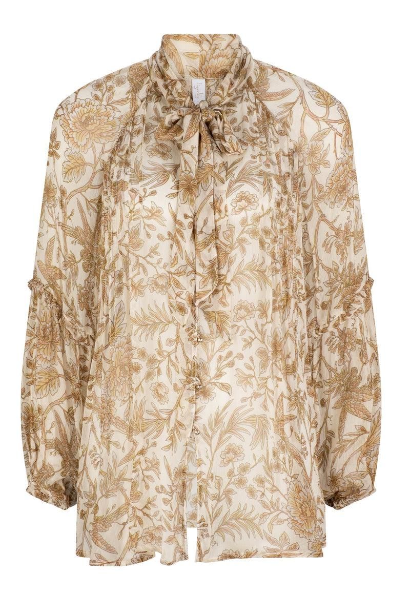 Cordelia Frida Bow Neck Blouse - Ivory sold by Tigerlily