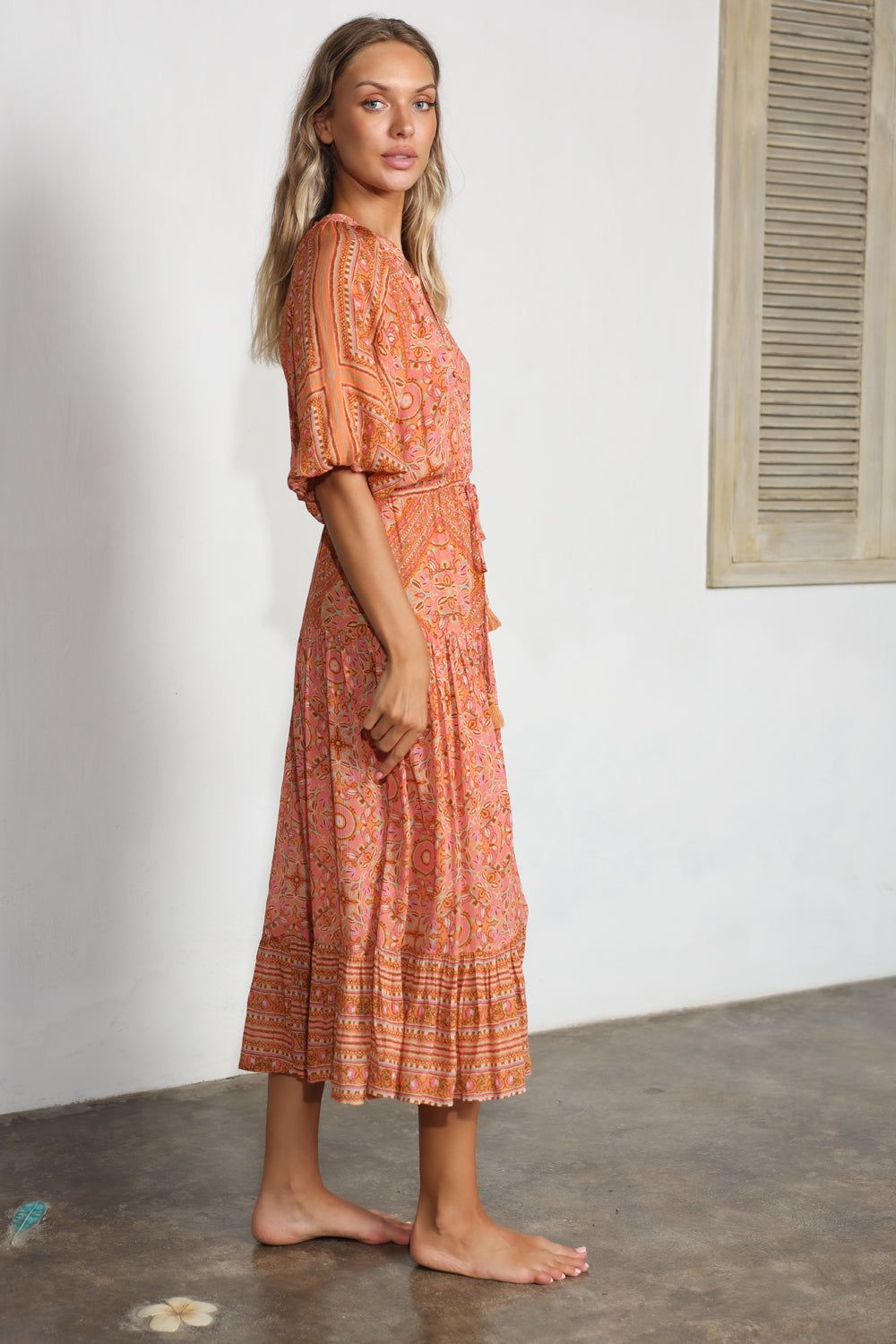 Luciana Jade Midi Dress - Tangerine sold by Tigerlily product image thumbnail 5