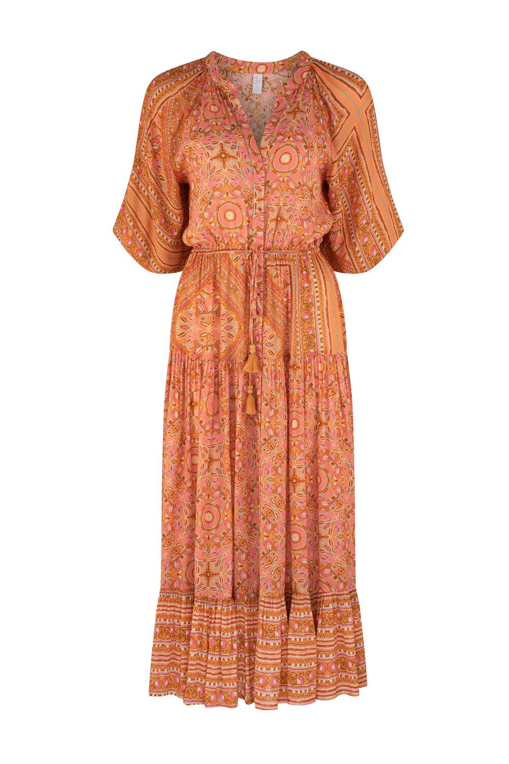 Luciana Jade Midi Dress - Tangerine sold by Tigerlily