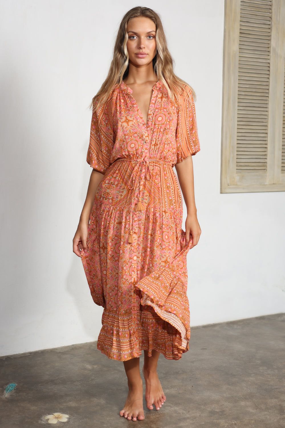 Luciana Jade Midi Dress - Tangerine sold by Tigerlily product image thumbnail 4