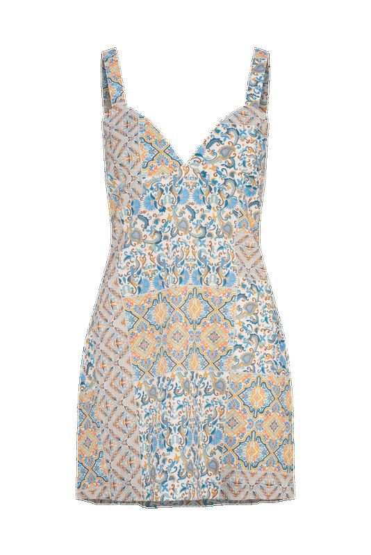 Azalia Gemma Mini Dress - Cobalt Ornate sold by Tigerlily