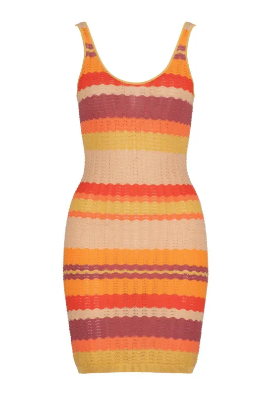 Leilani Elyssa Mini Dress - Sunset Stripe sold by Tigerlily