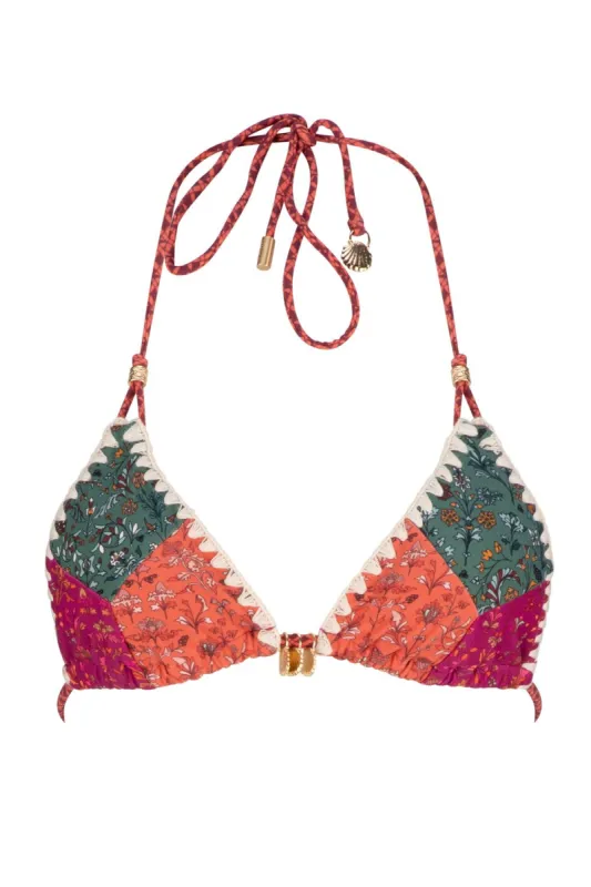 Alexandria Tara Tri Bikini Top - Floral Patchwork sold by Tigerlily