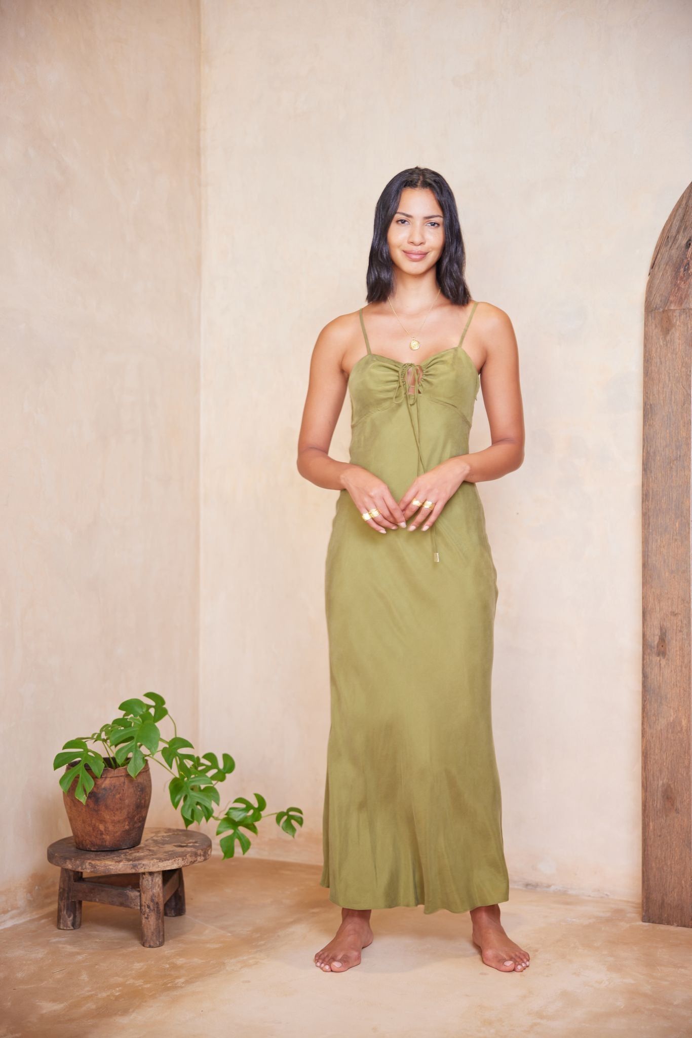 Cinzia Arielle Maxi Dress - Olive sold by Tigerlily product image thumbnail 4
