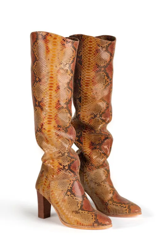 Tigerlily Vivienne Boot - Caramel Snakeskin sold by Tigerlily