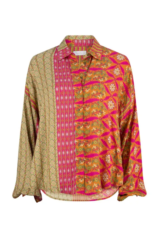 Alora Sloane Slouch Shirt - Alora Pink Stripe sold by Tigerlily