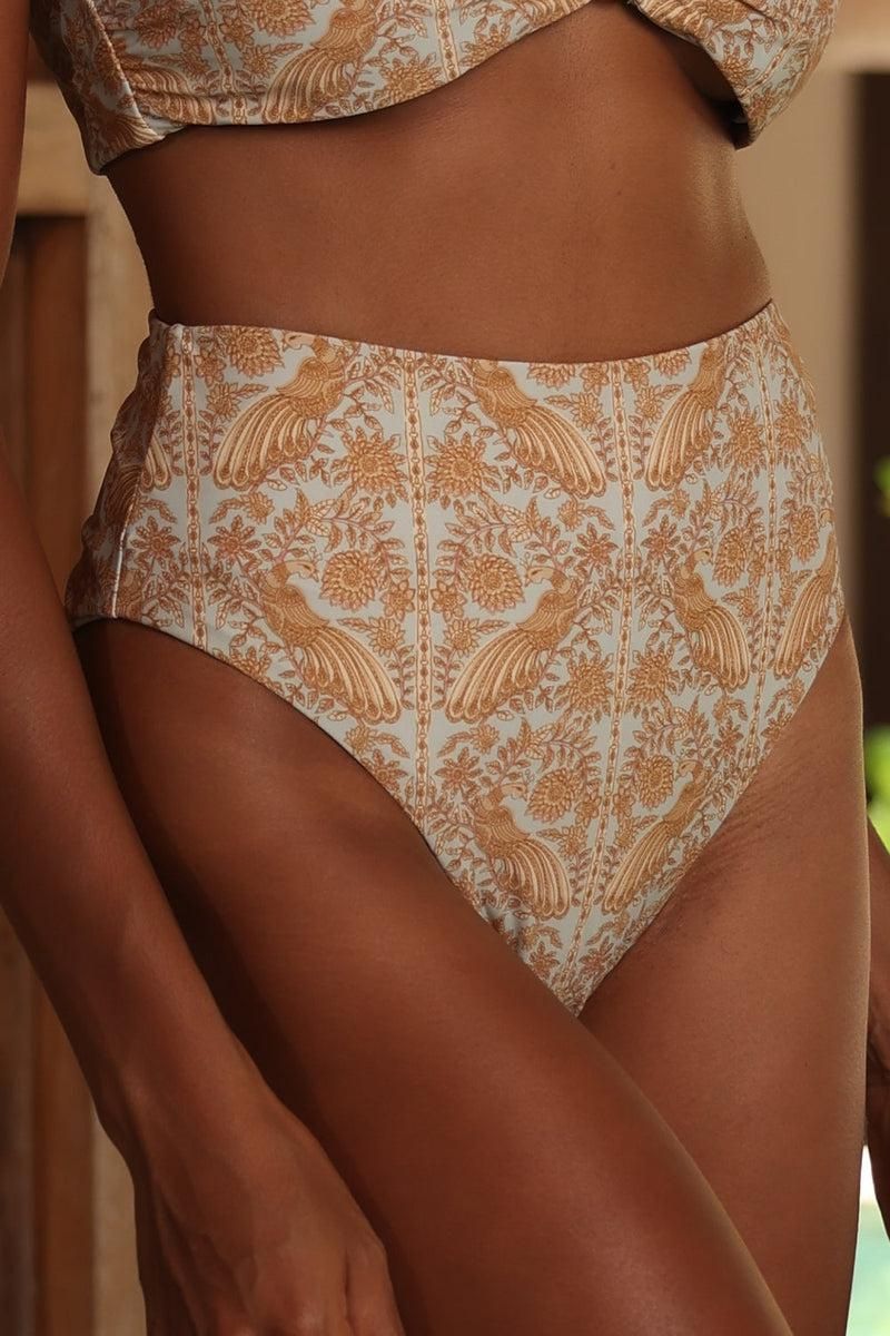 Ophelia Ava High Reversible Bikini Bottom - Sky Blue Peacock X Leopard sold by Tigerlily product image thumbnail 4