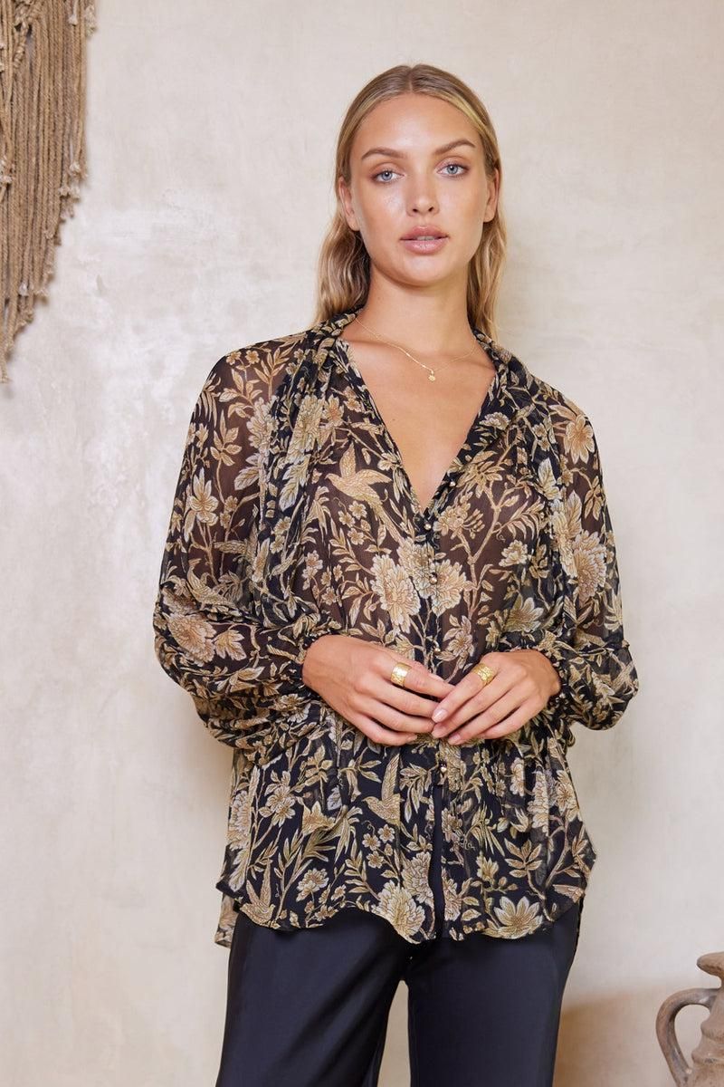 Cordelia Frida Bow Neck Blouse - Black sold by Tigerlily product image thumbnail 4