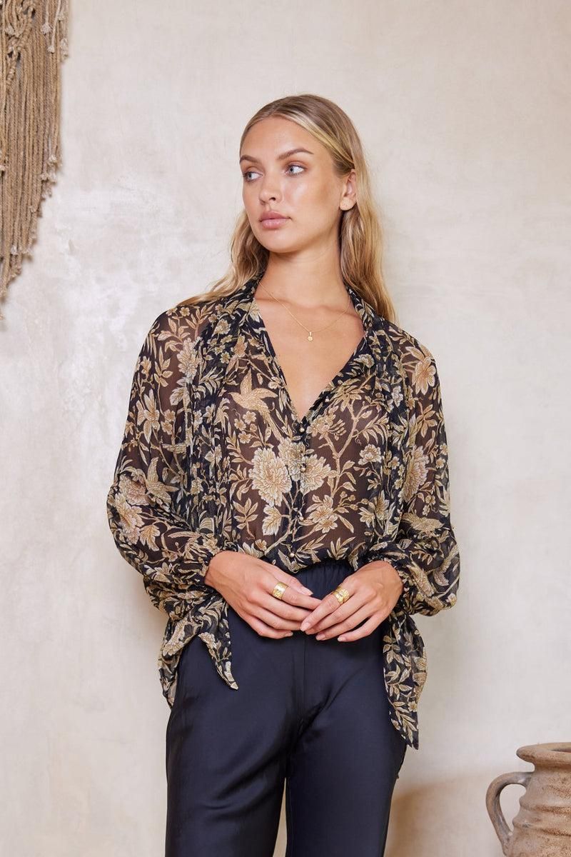 Cordelia Frida Bow Neck Blouse - Black sold by Tigerlily product image thumbnail 2