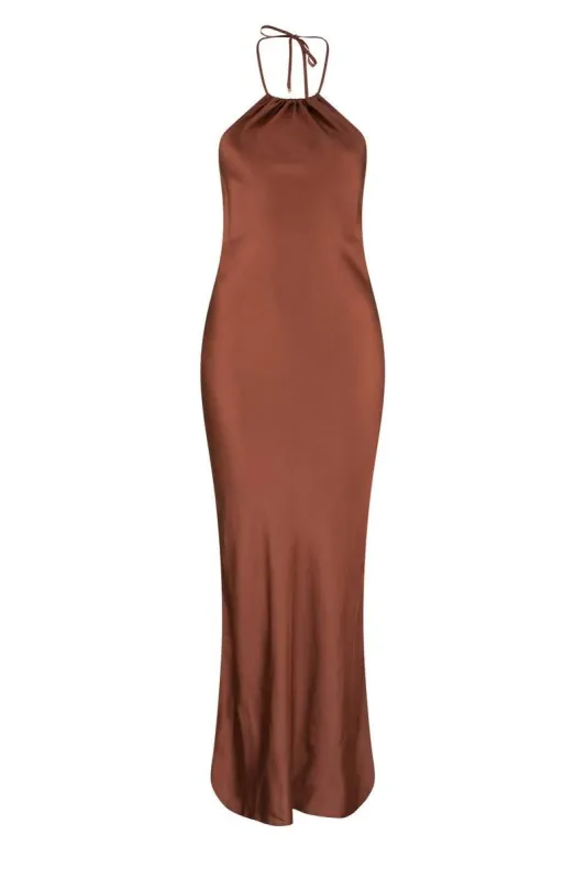 Santa Teresa Winnie Maxi Dress - Chocolate made by Tigerlily