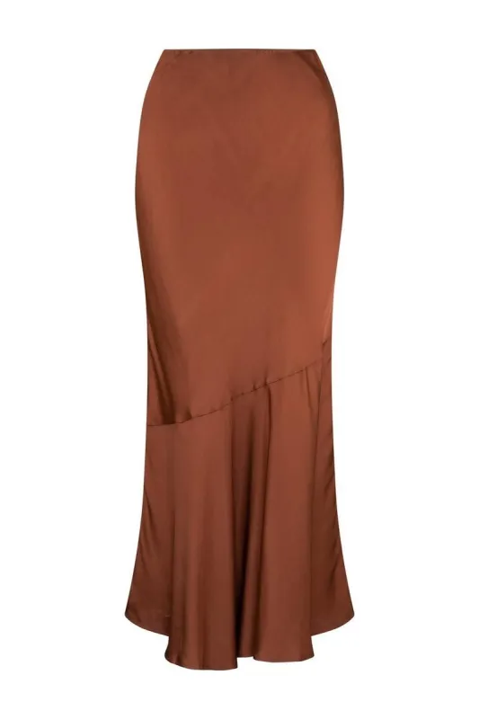 Santa Teresa Blake Midi Slip Skirt - Chocolate sold by Tigerlily