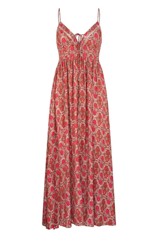 Eliza Teja Maxi Dress - Beige Ornate sold by Tigerlily