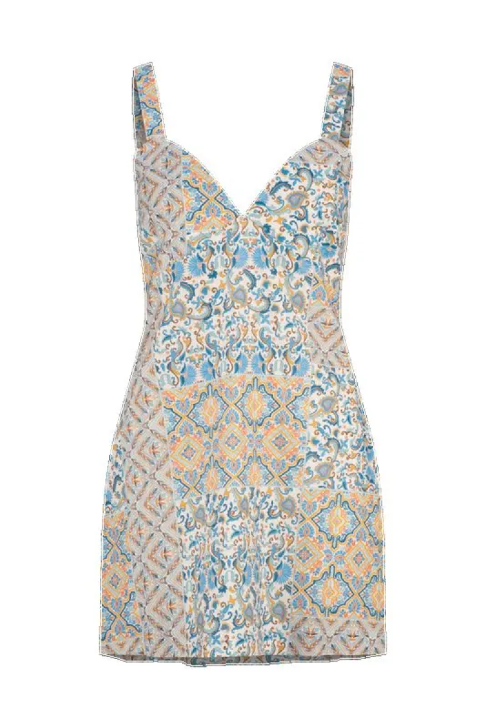 Azalia Gemma Mini Dress - Cobalt Ornate made by Tigerlily