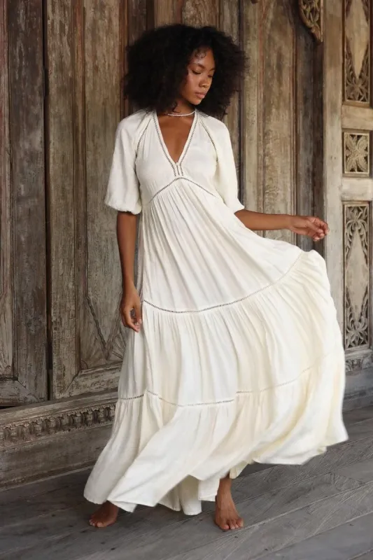 Lunetta Fabia Maxi Dress - Cream sold by Tigerlily