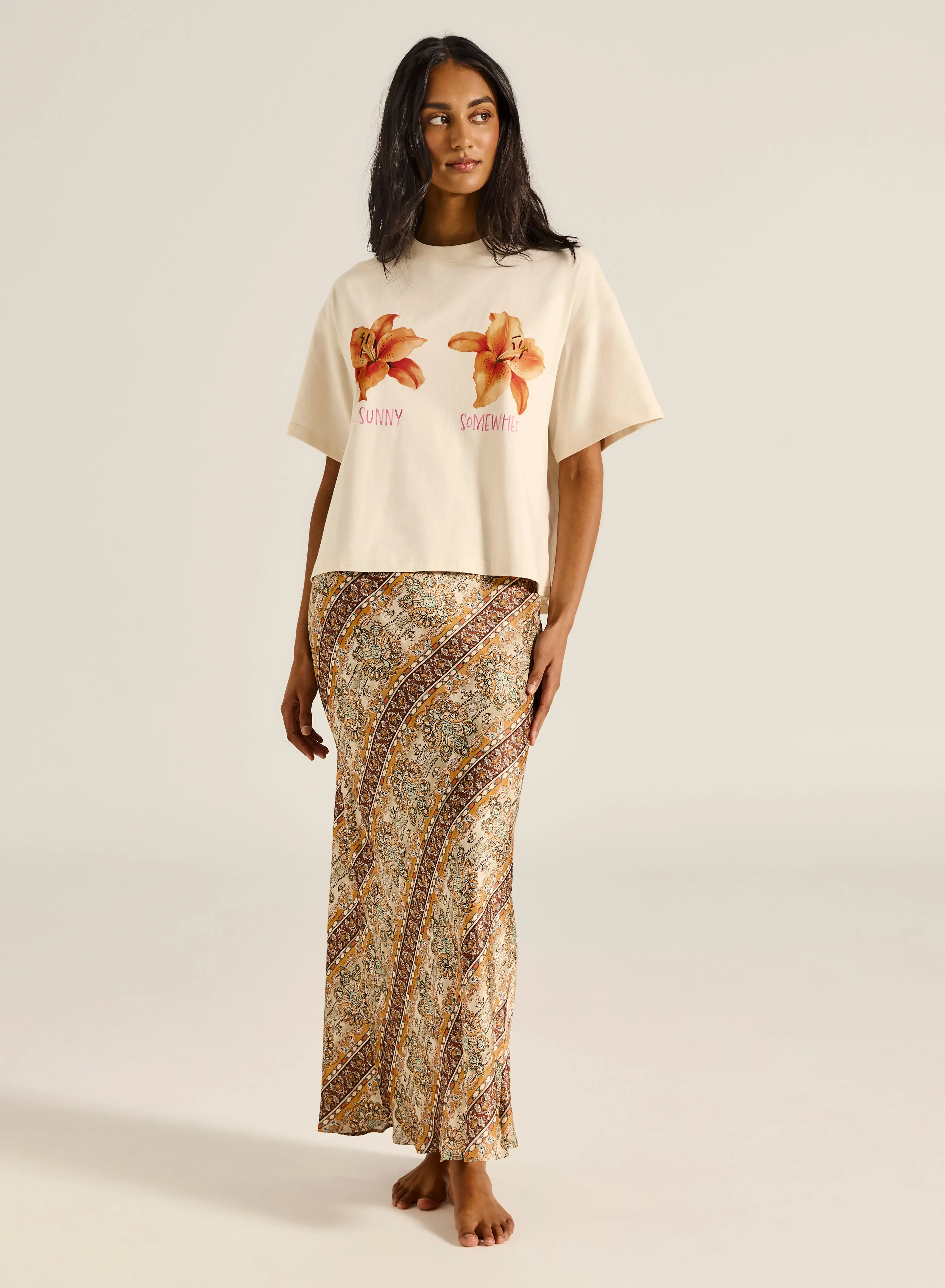 Rashida Lily Boxy Crop Tee sold by Tigerlily