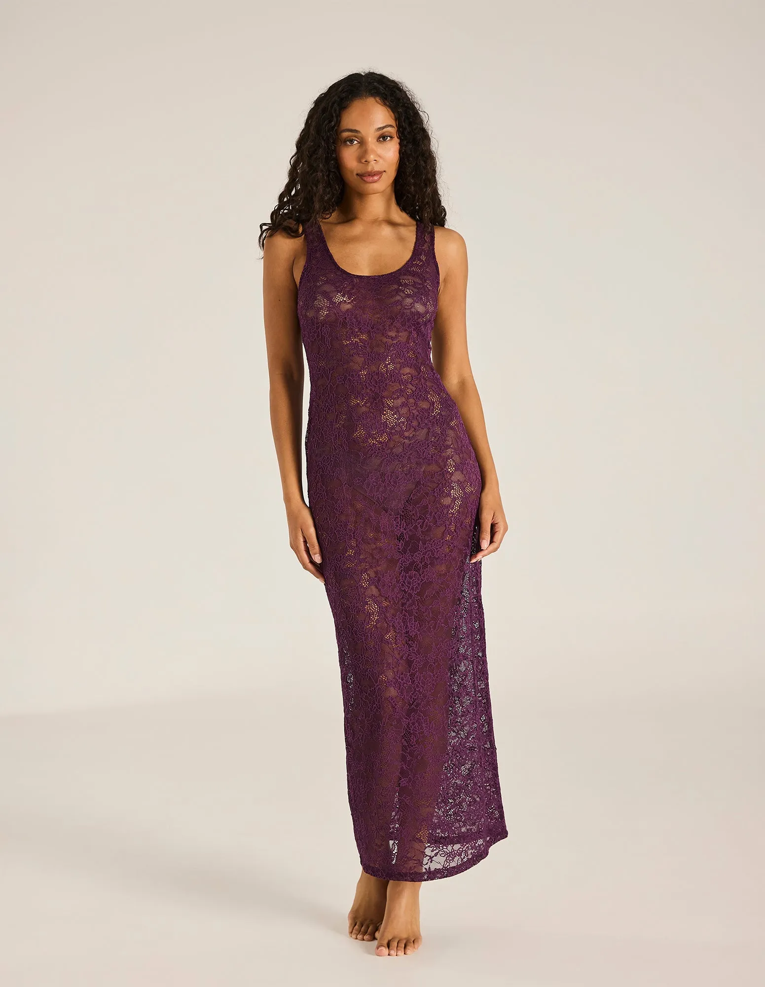 Aubergine Celestia Midi Dress sold by Tigerlily