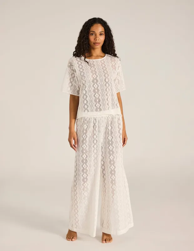 Cream Leonora Lace Tee made by Tigerlily