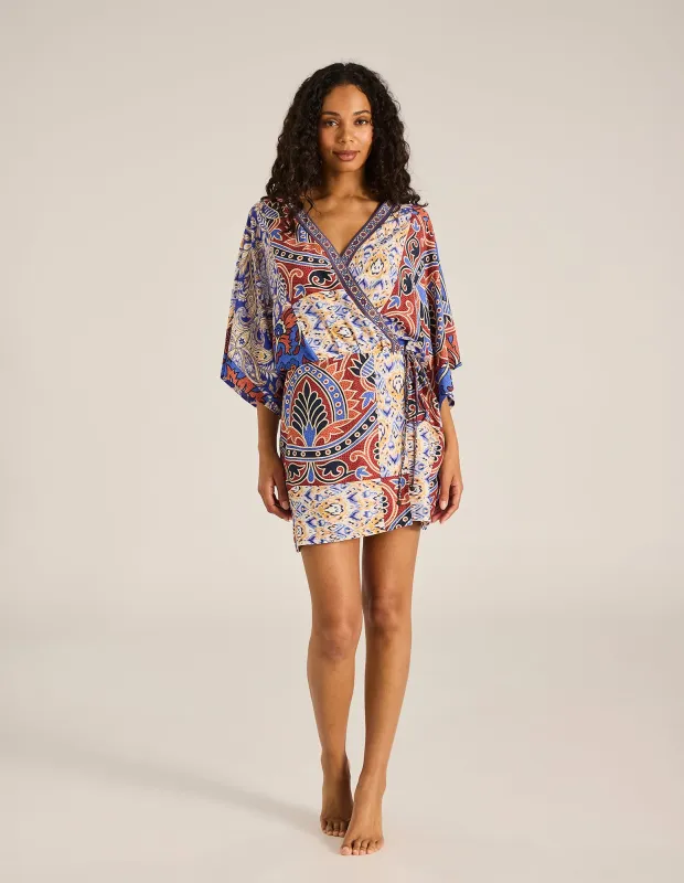 Azura Tali Mini Wrap Dress made by Tigerlily