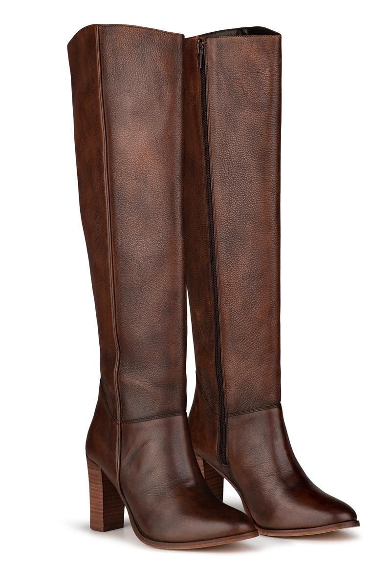 Cosmic Heeled Boot - Tan Leather sold by Tigerlily product image thumbnail 2