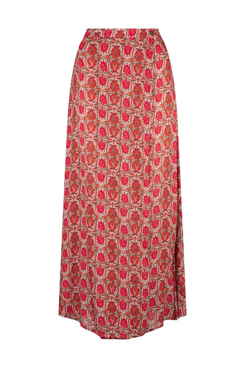 Eliza Gabriella Maxi Skirt - Beige Ornate sold by Tigerlily