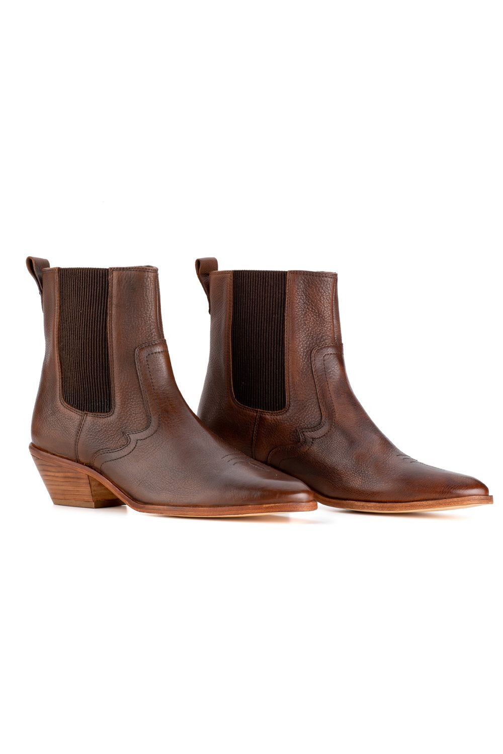 Cubana Heeled Boot - Tan Leather sold by Tigerlily