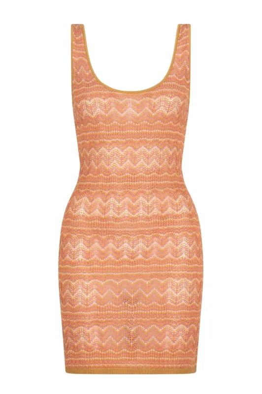 Valentina Julia Knit Mini Dress - Gold Multi sold by Tigerlily